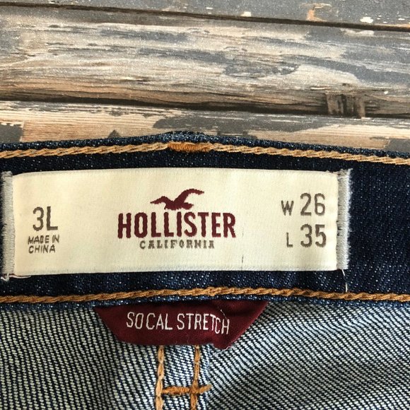 Hollister Jeans Hollister Social Stretch Low Rise Dark Wash Blue